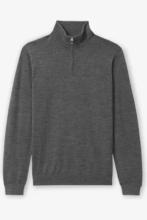 Reiss Blackhall fijngebreide pullover van merino wol met halve rits