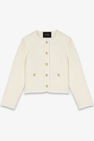 Maje Cropped blazer van tweed
