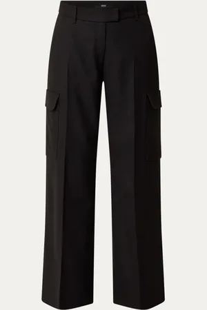 Brax Maine high waist wide fit pantalon met klepzakken