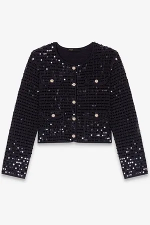 Maje Cropped blazer met pailletten