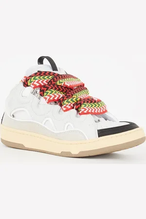 Lanvin Curb sneaker van kalfssuède met mesh details