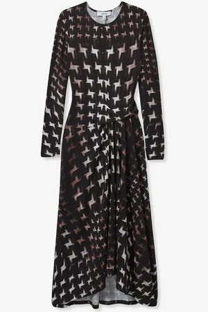 Reiss Halle midi jurk met plooidetail en print