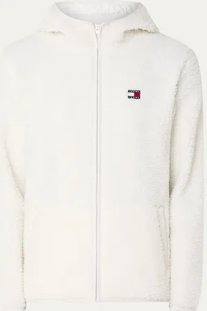 Tommy Hilfiger Grofgebreid vest van teddy met capuchon
