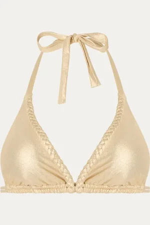 Luli Fama Triangel bikinitop met metallic finish