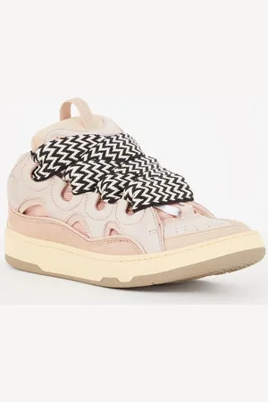 Lanvin Curb sneaker van kalfssuède met mesh details
