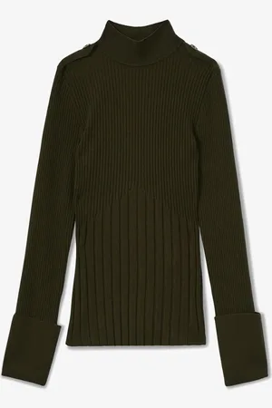 Reiss Vienne ribgebreide top met col