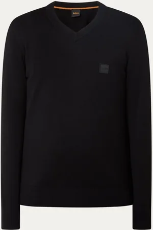 HUGO BOSS Kanovano fijngebreide pullover met logo