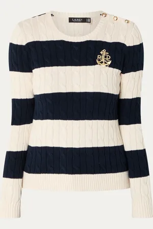 Ralph Lauren Kabelgebreide trui met logoborduring en sierknopen