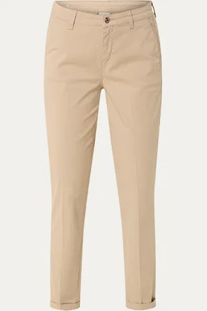 Mac Mid waist slim fit cropped chino met steekzakken en stretch