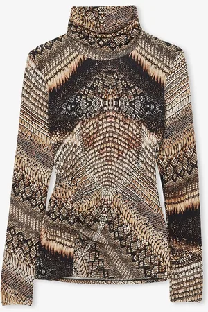 Reiss Naomi top met slangenprint en col