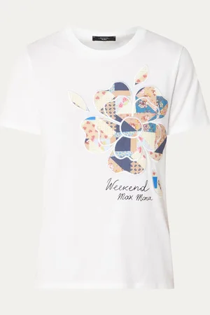 Max Mara Vello T-shirt van jersey met logoprint en bloemborduring