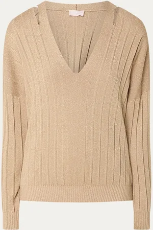 Liu Jo Fijngebreide pullover met cut-out detail en lurex