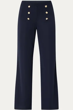 Ralph Lauren High waist loose fit pantalon met sierknopen