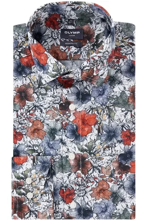 Olymp Luxor modern fit overhemd met bloemenprint