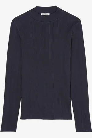 Marc O’ Polo Ribgebreide longsleeve met opstaande kraag