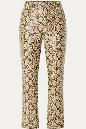 Josh V Hinke high waist slim fit cropped broek van imitatieleer