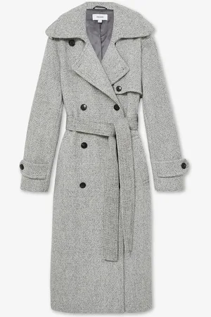 Reiss Alba double-breasted mantel in wolblend met strikceintuur