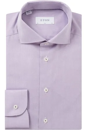 Eton Dobby slim fit overhemd met microdessin