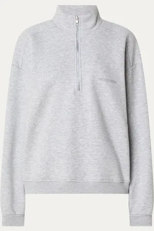 Modstrom Tia sweater met halve rits en logo