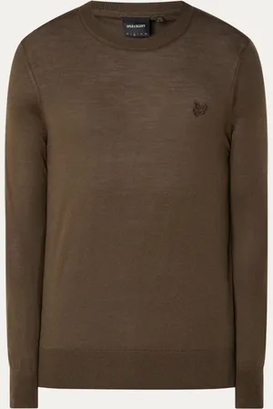 Lyle & Scott Tonal fijngebreide pullover van wol met logoborduring