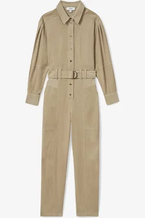 Reiss Mara tapered fit jumpsuit van corduroy met ceintuur