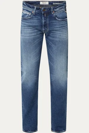 Replay Grover straight leg jeans met donkere wassing