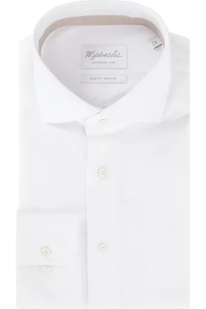 Michaelis Slim fit strijkvrij overhemd met cut away kraag
