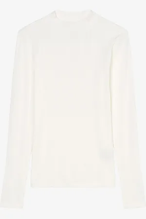 Marc O’ Polo Ribgebreide longsleeve met opstaande kraag