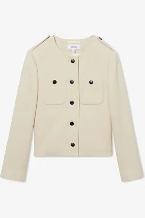 Reiss Blane cropped blazer van wol