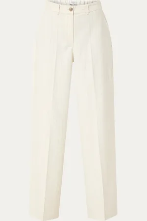 Dante 6 Lune high waist straight fit pantalon met krijtstreep