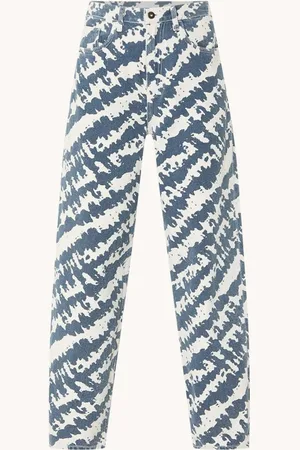 BY-BAR Lew high waist loose fit jeans met print