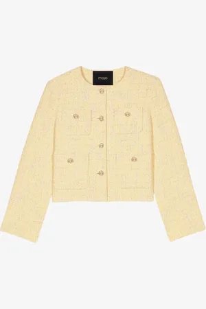 Maje Cropped blazer van bouclé
