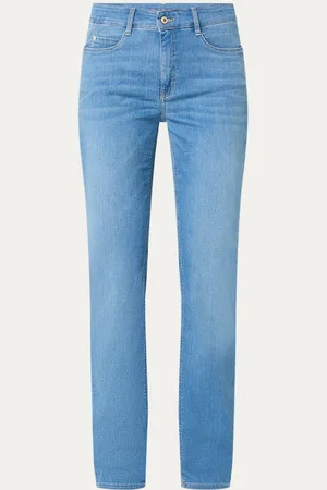 Mac Dream mid waist straight leg jeans met medium wassing