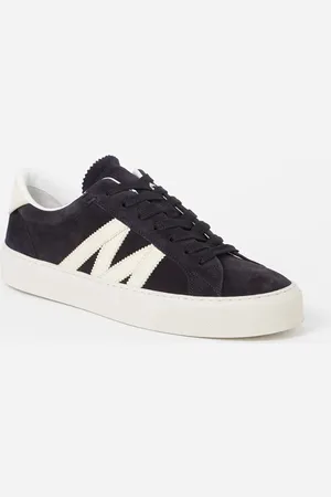Moncler Monaco2 sneaker van suède met nubuck details