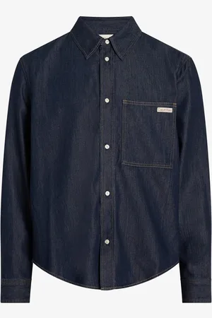 Calvin Klein Overshirt van denim met borstzak