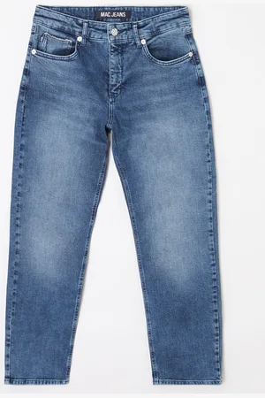 Mac Mid waist straight leg jeans met verwassen afwerking