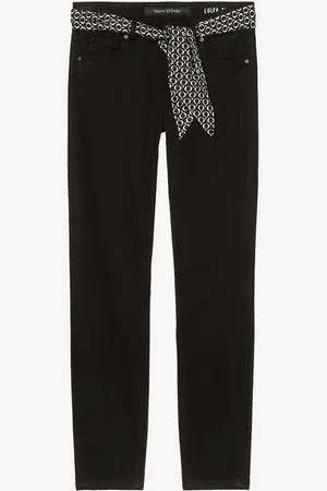 Marc O’ Polo Mid waist slim fit chino in lyocellblend met steekzakken