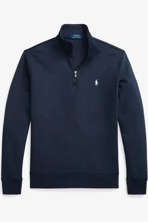 Ralph Lauren Fijngebreide schipperstrui met halve rits en logoborduring