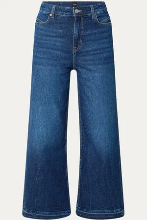HUGO BOSS Marlene high waist loose fit cropped jeans met medium wassing