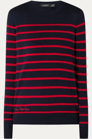 Ralph Lauren Fijngebreide pullover met streepprint en logoborduring