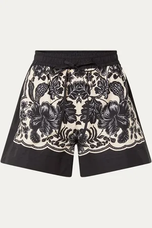 Sandro High waist straight fit korte broek met bloemenprint