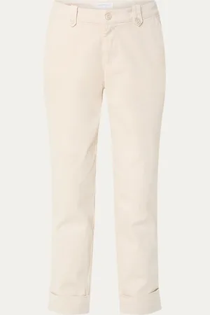 Josephine & Co Damian mid waist slim fit cropped chino met steekzakken