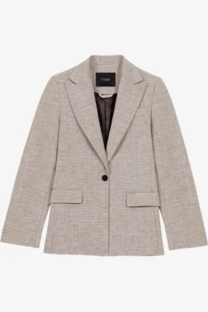 Maje Oversized blazer met gemêleerd dessin