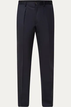 Profuomo Tapered fit pantalon van wol met steekzakken