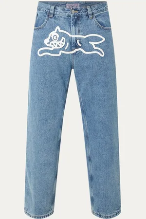 ICECREAM Check Lined loose fit jeans met print