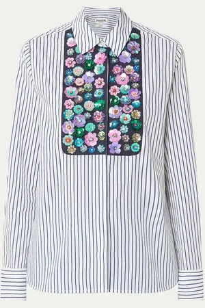 Essentiel Antwerp Horleans blouse met streepprint en pailletten