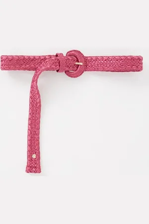 Fabienne Chapot Raffia riem met gevlochten details