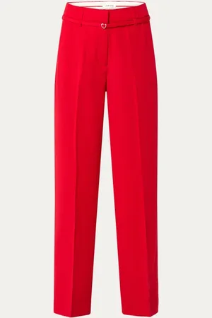 Fabienne Chapot Nelsan high waist wide fit pantalon met steekzakken
