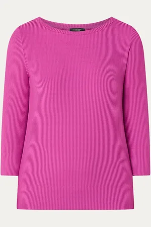 Claudia Sträter Ribgebreide longsleeve met ronde hals