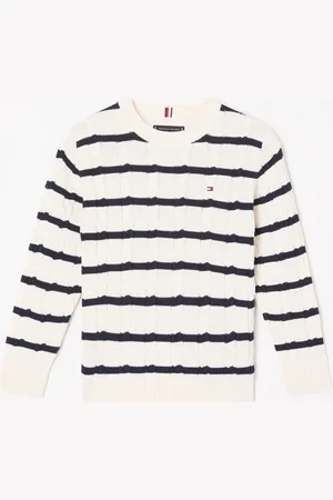 Tommy Hilfiger Kabelgebreide pullover met logoborduring
